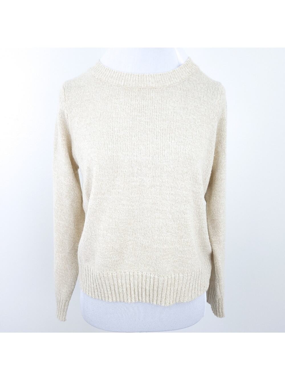 H&M Crewneck Sweater Small Cream/Oatmeal, Soft & Cozy, Long Sleeve Neutral